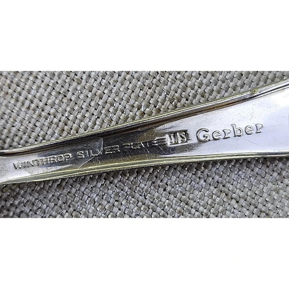 Gerber Rogers Bros Winthrop Silver Plate Baby Spoon Set 4pc Vintage Flatware